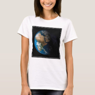 Full Earth toont gesimuleerde wolken boven Afrika. T-shirt