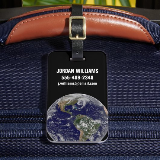 Full Earth toont lagedruksystemen. Bagagelabel (Voorkant Insitu 2)