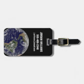 Full Earth toont lagedruksystemen. Bagagelabel (Voorkant horizontaal)