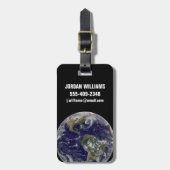 Full Earth toont lagedruksystemen. Bagagelabel (Voorkant verticaal)