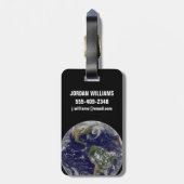 Full Earth toont lagedruksystemen. Bagagelabel (Achterkant verticaal)