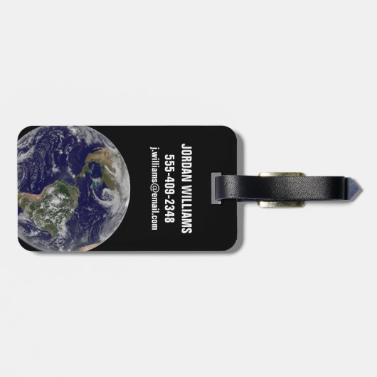 Full Earth toont lagedruksystemen. Bagagelabel (Achterkant horizontaal)