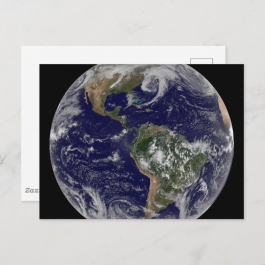 Full Earth toont lagedruksystemen. Briefkaart (Voorkant / Achterkant)