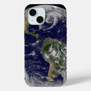 Full Earth toont lagedruksystemen. iPhone 15 Case
