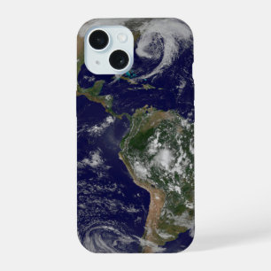 Full Earth toont lagedruksystemen. iPhone 15 Case