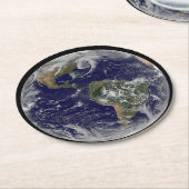 Full Earth toont lagedruksystemen. Ronde Kartonnen Onderzetter (Gebogen)