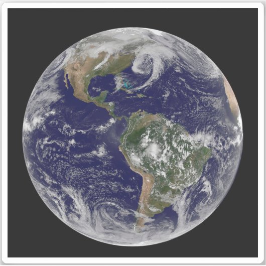 Full Earth toont lagedruksystemen. Sticker (Voorkant)