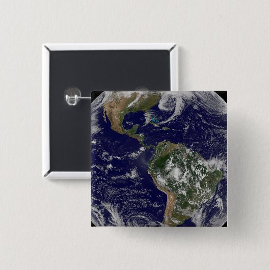 Full Earth toont lagedruksystemen. Vierkante Button 5,1 Cm (Voorkant /achterkant)