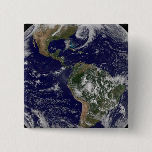 Full Earth toont lagedruksystemen. Vierkante Button 5,1 Cm (Voorkant)