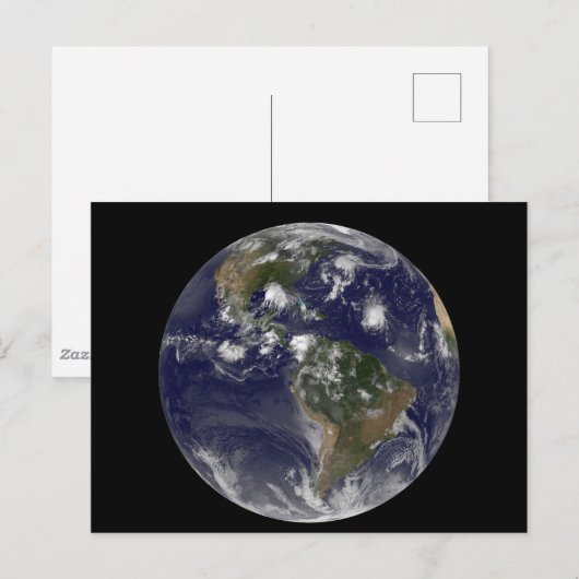 Full Earth toont tropische Stormen in de Atlantisc Briefkaart (Voorkant / Achterkant)