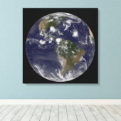 Full Earth toont tropische Stormen in de Atlantisc Canvas Afdruk (Insitu (Houten vloer))