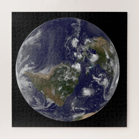 Full Earth toont tropische Stormen in de Atlantisc Legpuzzel (Horizontaal)