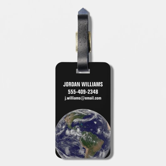 Full Earth toont verschillende tropische Storm sys Bagagelabel (Achterkant verticaal)