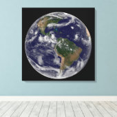 Full Earth toont verschillende tropische Storm sys Canvas Afdruk (Insitu (Houten vloer))