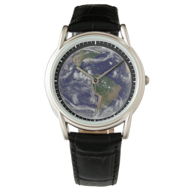 Full Earth toont verschillende tropische Storm sys Horloge (Voorkant)
