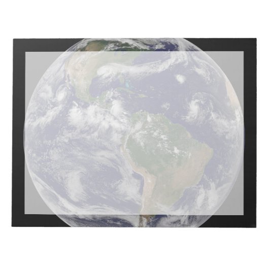 Full Earth toont verschillende tropische Storm sys Notitieblok (Voorkant)