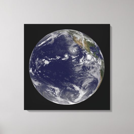Full Earth toont verschillende tropische Stormen. Canvas Afdruk (Voorkant)