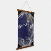 Full Earth toont verschillende tropische Stormen. Hangend Wandkleed (Gebogen)