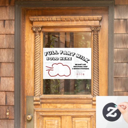Full Fart Milk beroemd gemaakt door RoseWrites Win Raamsticker (Huis Deur)
