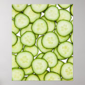 Full frame of sliced cucumber, on white poster (Voorkant)