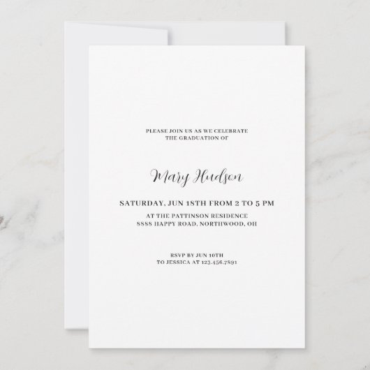 Full Graduate Photo Graduation Kaart (Achterkant)