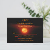 Full Harvest Moon Wedding RSVP Kaartje (Staand voorkant)