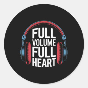 Full Heart Hearing Awareness Familie Ondersteuning Ronde Sticker