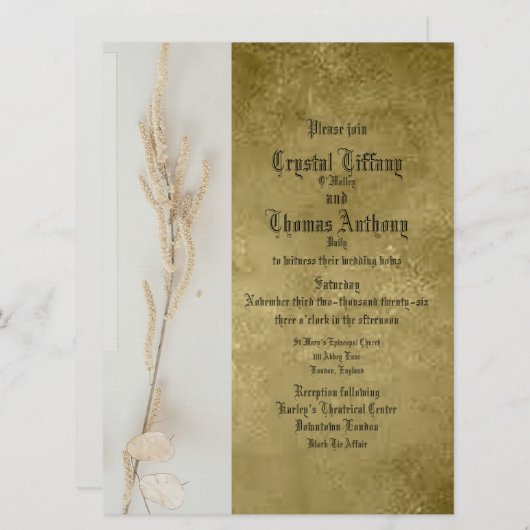 Full Life Flat Uitnodiging voor een bruiloft (Voorkant / Achterkant)