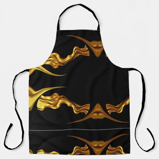 Full Liquid Gold Black Monochrome Designer Kitchen Schort (Voorkant)