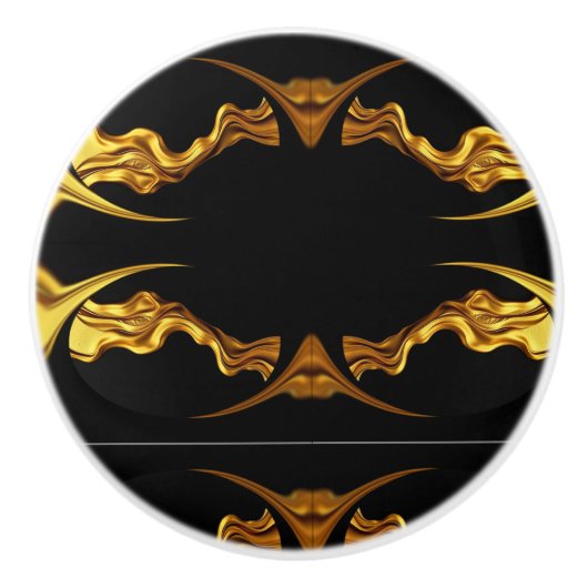 Full Liquid Gold Black Monochrome Drawer Achempon  Keramische Knop (Voorkant)