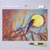 Full Moon and Crow Autumn Herfst Digital Painting Tissuepapier (Craft)