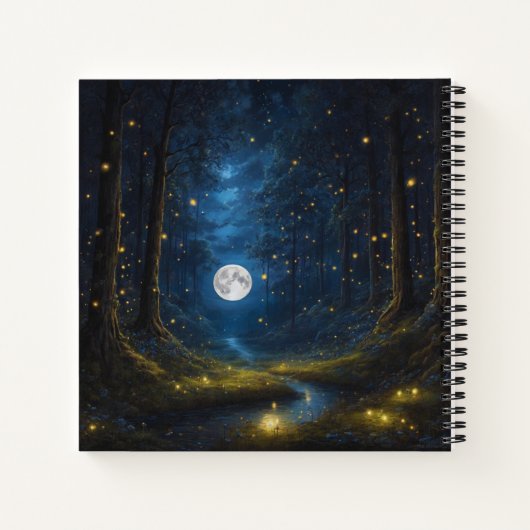 Full Moon and Fireflies Hard Hoesje Journal Notitieboek (Achterkant)