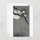 Full Moon and White Plum Blossom, Ohara Koson Briefkaart (Voorkant / Achterkant)