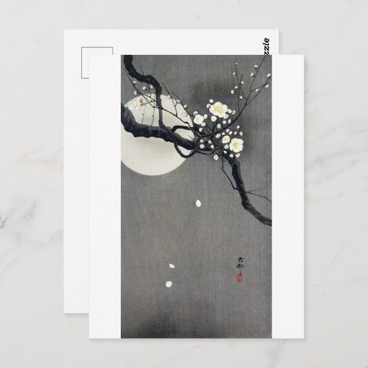 Full Moon and White Plum Blossom, Ohara Koson Briefkaart (Voorkant / Achterkant)