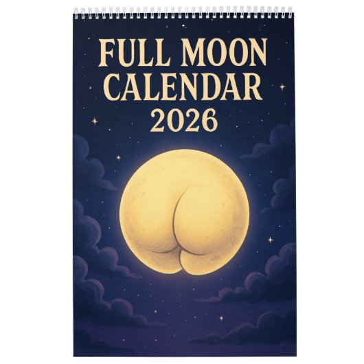 Full Moon Animals 2026 Funny Wall Calendar Kalender (Hoes)