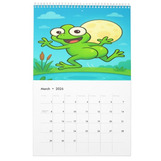 Full Moon Animals 2026 Funny Wall Calendar Kalender (Mar 2026)