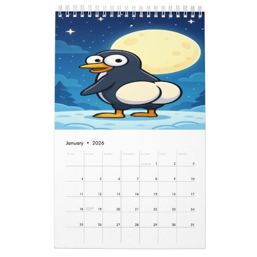 Full Moon Animals 2026 Funny Wall Calendar Kalender (Jan 2026)