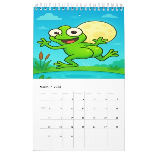 Full Moon Animals 2026 Funny Wall Calendar Kalender (Mar 2026)