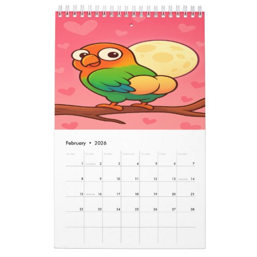 Full Moon Animals 2026 Funny Wall Calendar Kalender (Feb 2026)