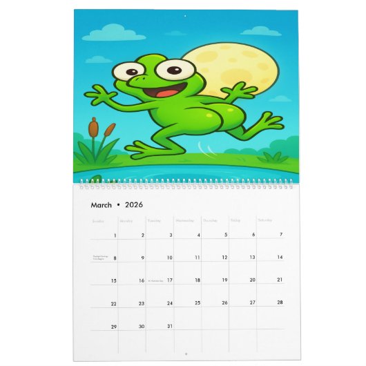 Full Moon Animals 2026 Funny Wall Calendar Kalender (Mar 2026)