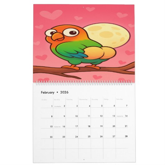 Full Moon Animals 2026 Funny Wall Calendar Kalender (Feb 2026)