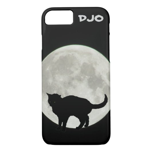 Full Moon Arching Black Cat Case-Mate iPhone Case (Achterkant)
