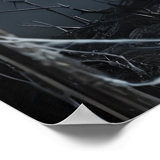 Full Moon Bat Poster - Gothic Window Uitzicht Art (Hoek)