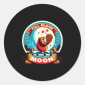Full Moon Beaver  Ronde Sticker (Voorkant)