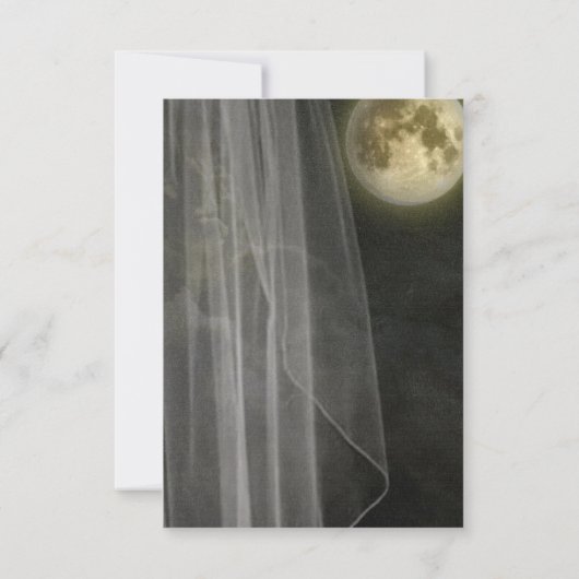 Full Moon Black Night Halloween Party Small Invite Kaart (Achterkant)