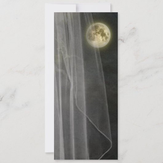 Full Moon Black Night Veil Ball Weddenschap Kaart (Achterkant)
