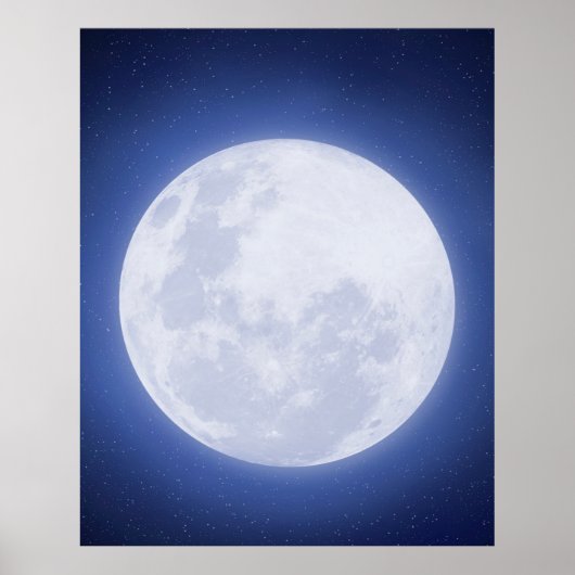 Full Moon Blue Aura Poster (Voorkant)