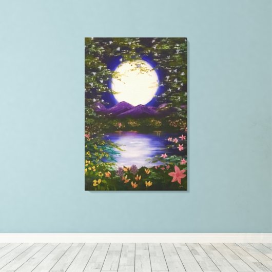 Full Moon Canvas Afdruk (Insitu (Houten vloer))