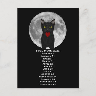 Full Moon  Cat 2026  Postcard Briefkaart