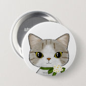 Full Moon Cat Ronde Button 7,6 Cm (Voorkant /achterkant)